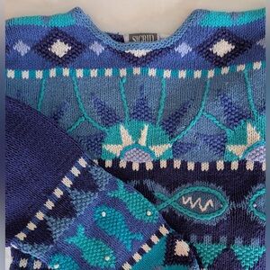 Vintage Sigrid Olsen Hand Knit Sweater 80’-90’s
Women’s XL Vibrant Blue Colorway